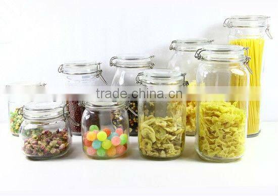 elegant chinese decorative sealed glass jars with clip cap