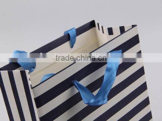 Foldable Gift Bag With Stripe Pattern/ Shopping Paper Bag