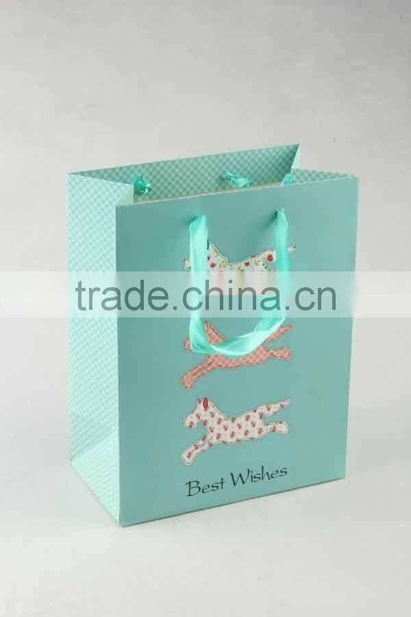 Shopping Paper Bag with animal pattern/Foldable Printed Gift Bag