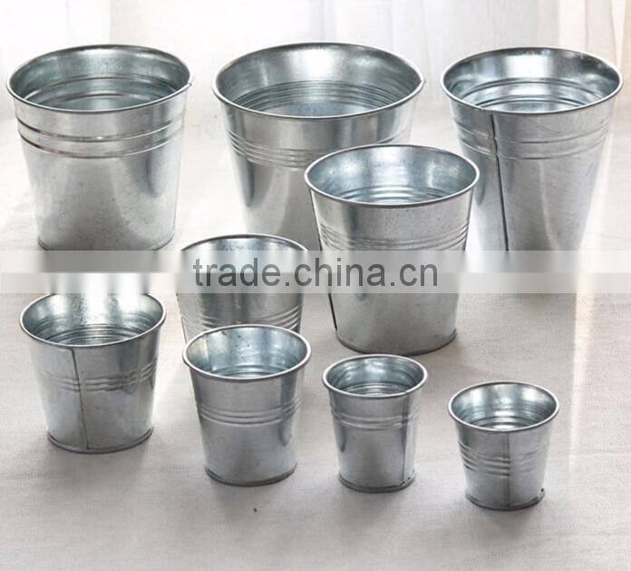 1L 2L 3L Small Galvanized Metal Bucket / Galvanised Metal Zinc Bucket Pail