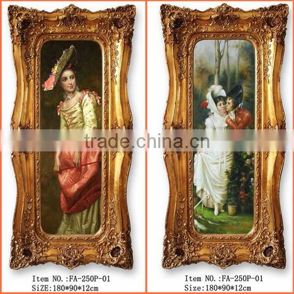 FA-250G-01 Antique frame hand-painted oil paintings for decor