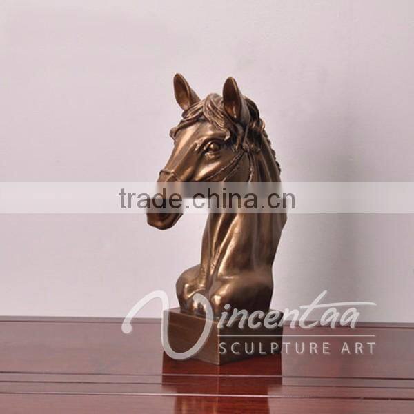 Art deco riproduzioni life size resin craft fiberglass head horse