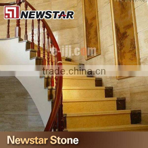 Polished indoor marche d'escalier en marbre