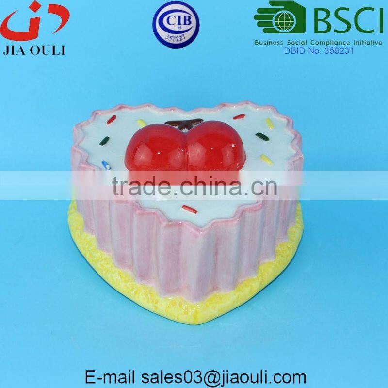 Special design ceramic Hamburger Money Box, Creative coin bank for kids gift