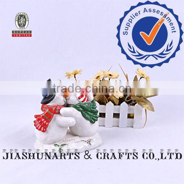 Ceramic Christmas Kiss Snowman Decoration outside cheap