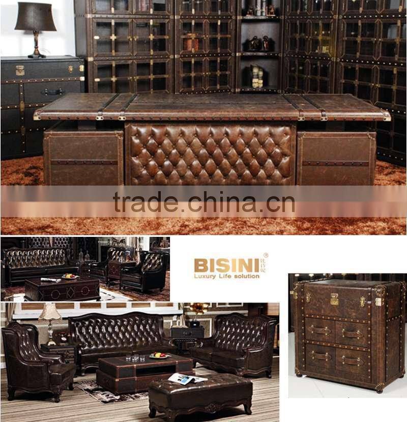 BISINI Leather Office Desk, Study Room Desk, Office Furniture (BF08-0246)