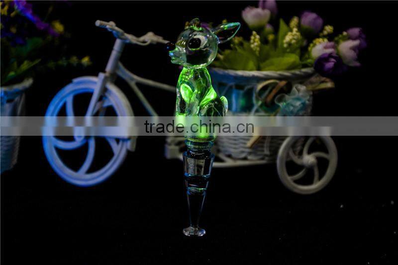 clear Acrylic led color changing beer bottle stopper supplier