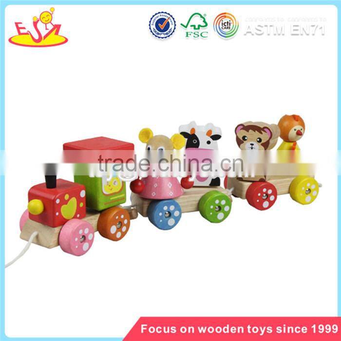 Wholesale educational wooden pull car toy new product baby wooden pull car toy W05B054