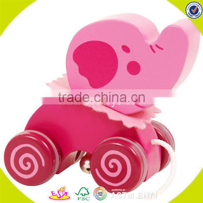Wholesale brand new blue wooden children pull car toy hot sale wooden pull car toy W05B037