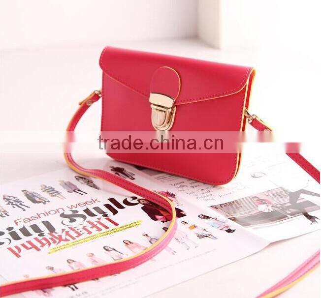 Colorful leather shoulder phone bag for women