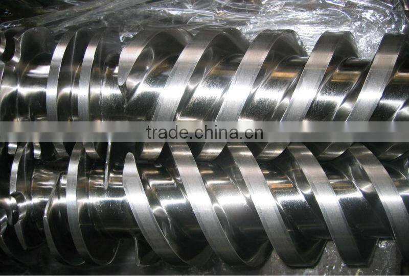 Conical twin screw and barrel for extruder machine