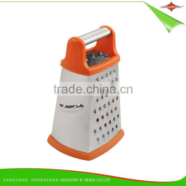 ZY-N5017 stainless steel kitchen utensil 4 side manual cheese vegetable Multiple grater with handle