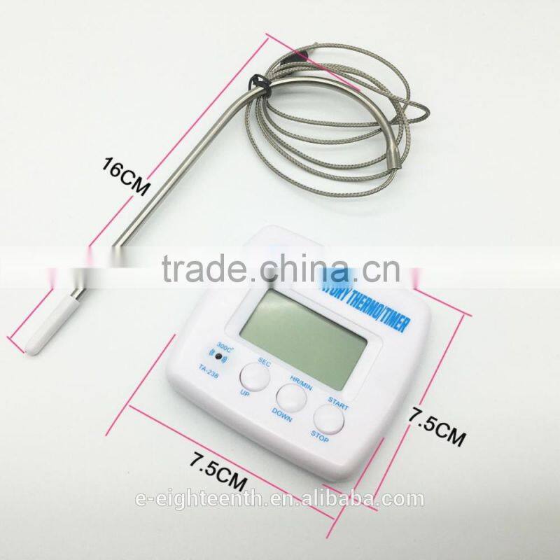 2016 new arrival Digital LCD display Thermometer Alarm Cooking Kitchen timer BBQ Food TA-238