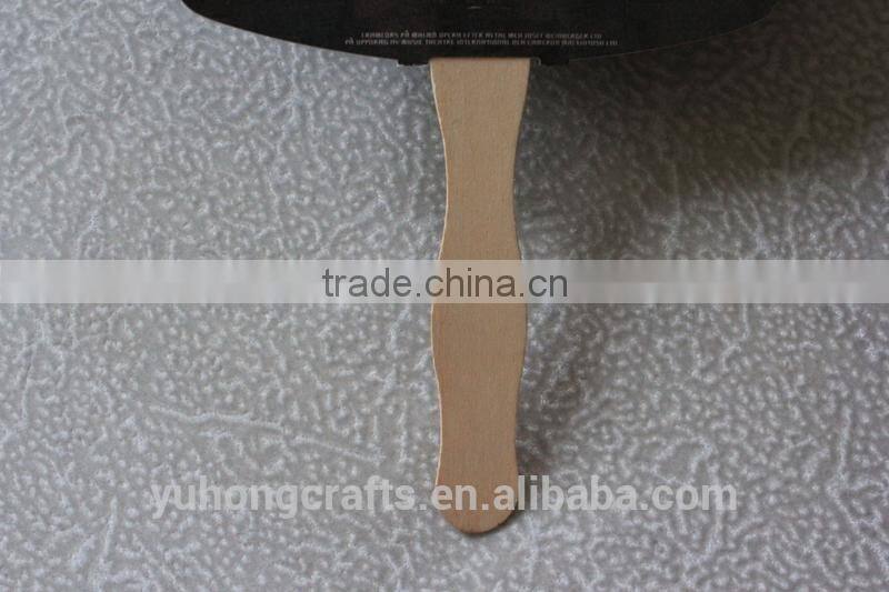 Wood handle paper fan