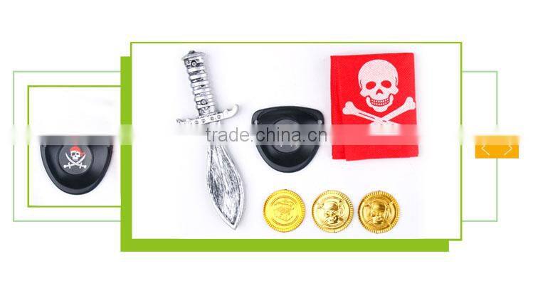 Cheap plastic pretend play toy plastic pirate gold coins