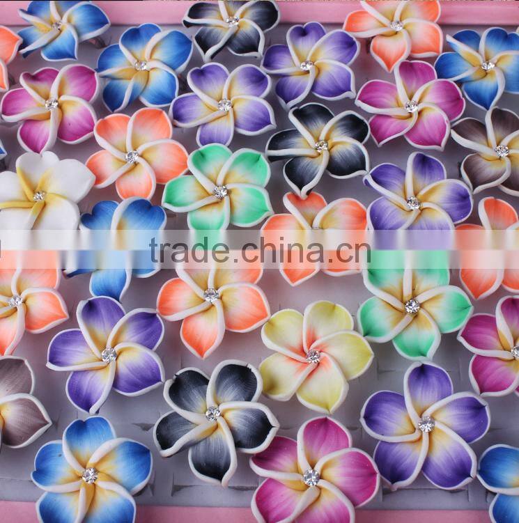 fashion jewelry Hawaiian plumeria Flower polymer clay rings for Women