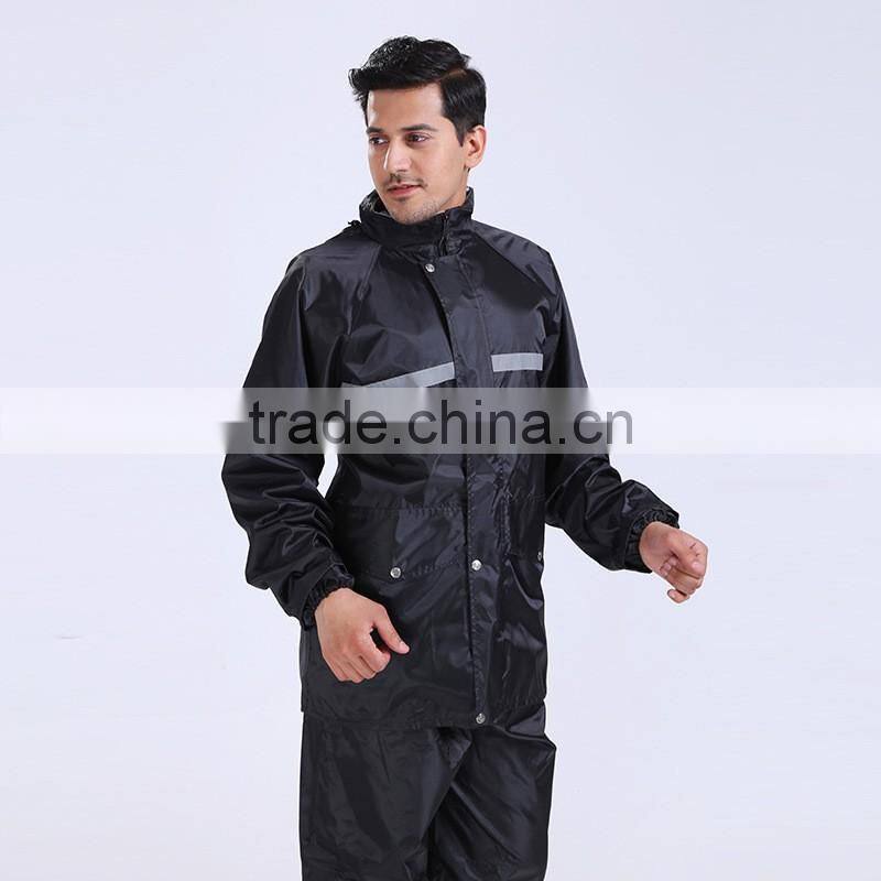 HIGH QUALITY PVC RAIN COAT WATERPROOF JACKET SUIT WITH WARNING SIGNS