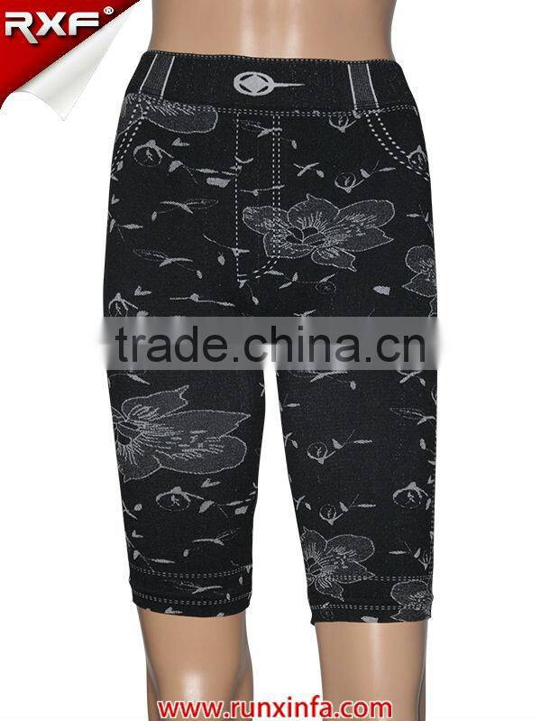 Nylon/spandex made ladies half pants girls half pants