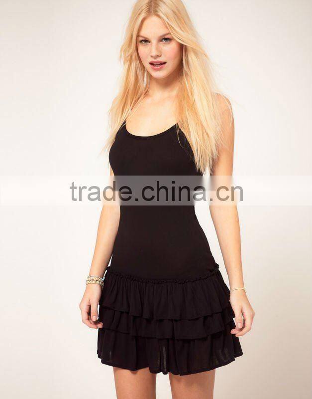 OEM lovely fashion trends summer dresses plain girls' pleated dress