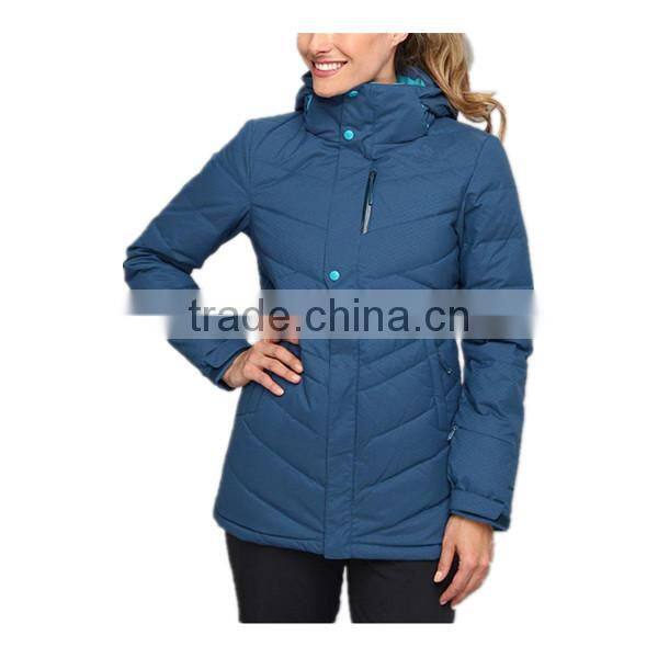 hot long hooded padded women winter down jacket