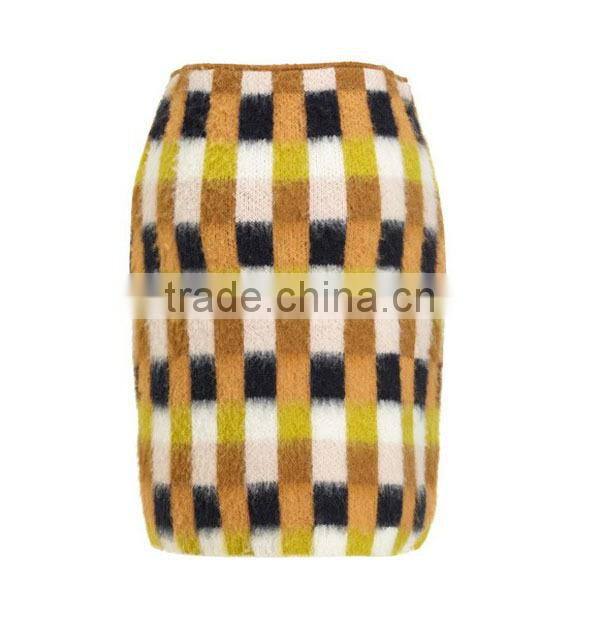 Hot Sale China Manufacturer ladies wool/polyester grid women tutu skirt