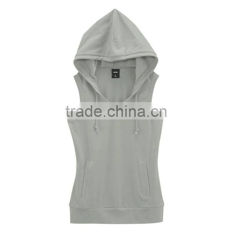 Custom girls gym sleeveless hoodie