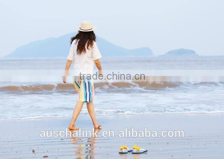 OEM service outdoor fashion colorful stripe beach girl short pants