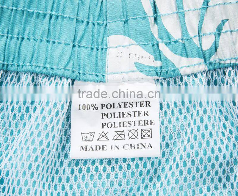 OEM Customized shaped boy swim shorts peach skin 100% polyester