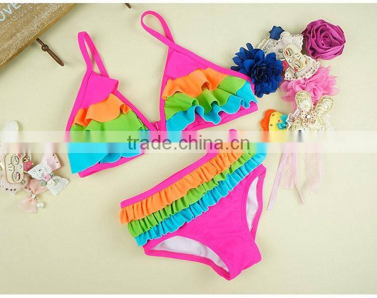 2pcs Sex Children Crochet Fasion Kids Girls Bikini Swimwear