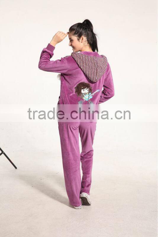 2016 hot sale winter guitar printing sports winter women tracksuit