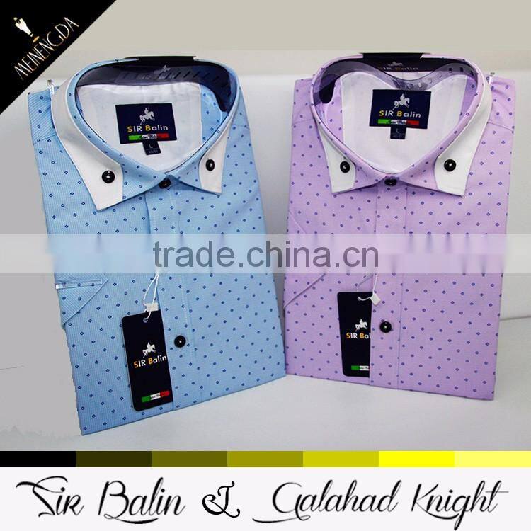 China factory direct supply latest men collar designs different types shirts with blue corner