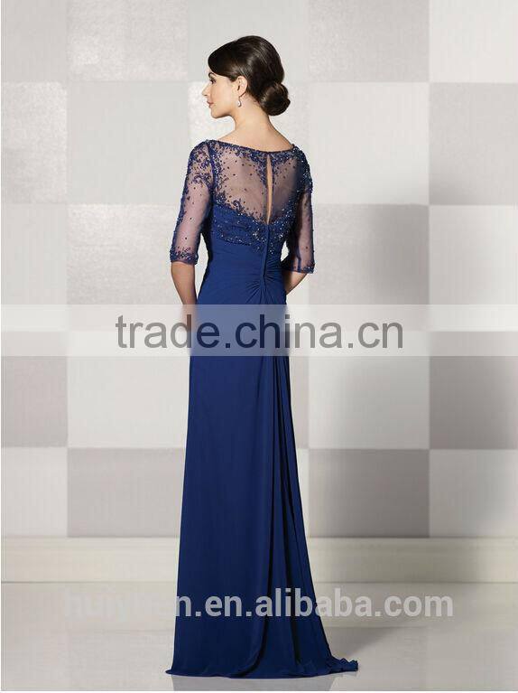 beach long sleeve lace new design chiffon dress 2015