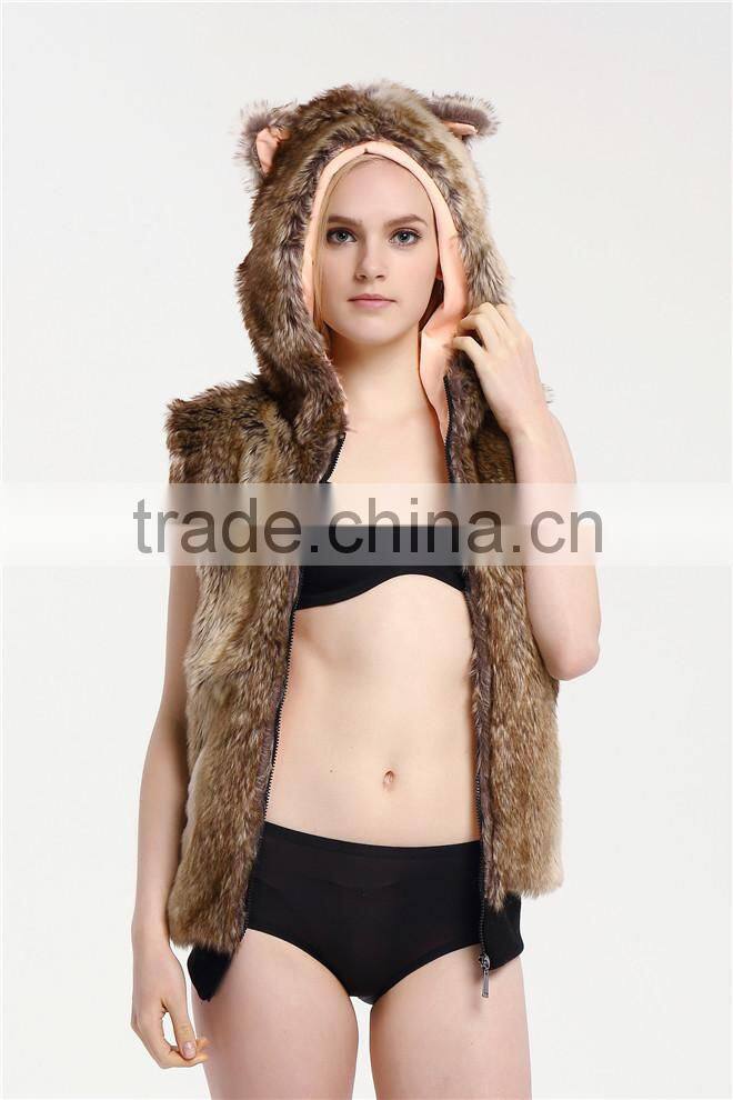 Custom Latest Design Winter Sexy Women Faux Fur coat