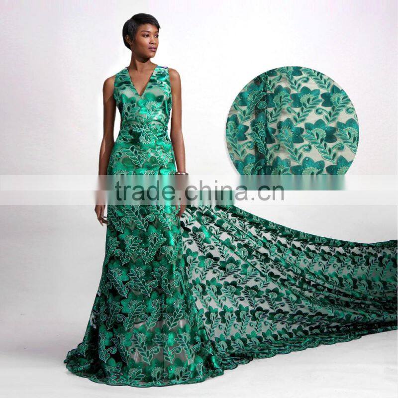 Popular straw pattern french lace fabric african wedding dress french lace FL0249