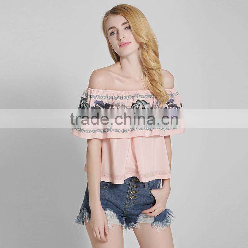 Maxnegio fashion off shoulder women casual blouse designs
