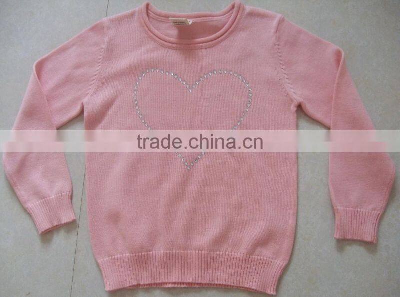 Latest Styles Girls Sweaters Pink Design School Sweaters Baby Sweater Design(BKNB1526)