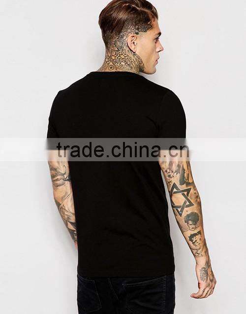 Men white / black plain crewneck short sleeves t shirt custom