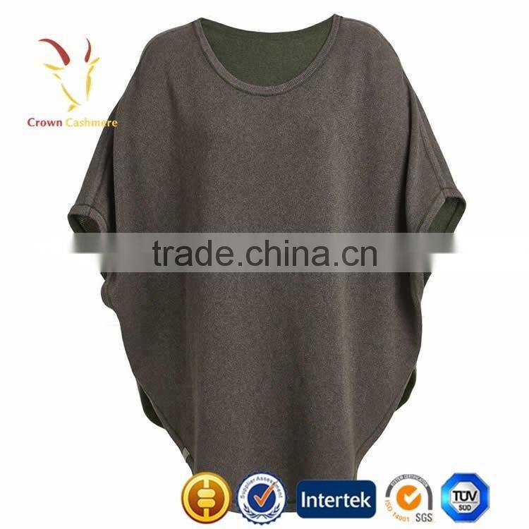 Women Merino Wool Knit Plus Size Ponchos