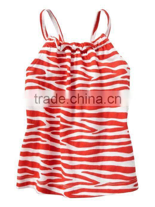 GIRLS ALLOVER PRINTED TANK TOP WITH RUFFLED LAYER