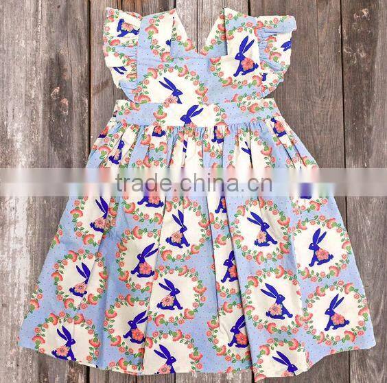 2017 Spring New Arrive Girls Easter Bunny Cute Dress Kids Holiday Play Dress