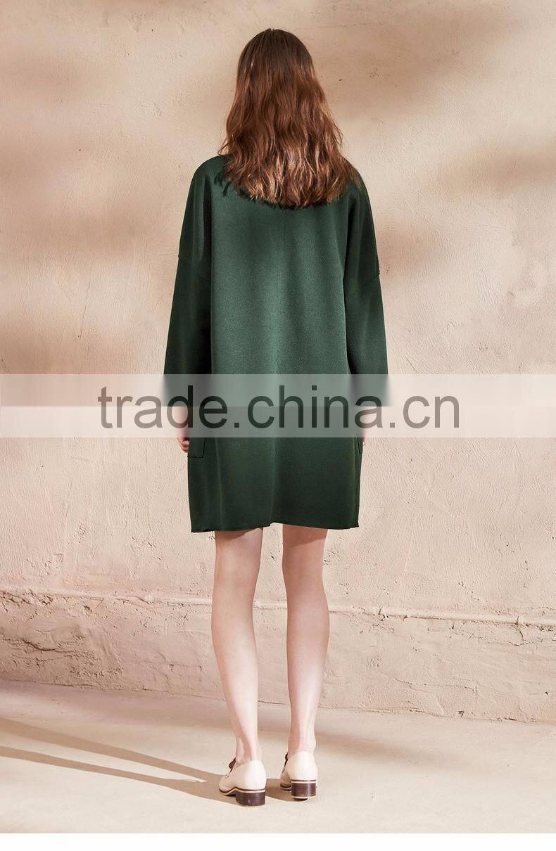 2017 fashion women green color cardigan sweater