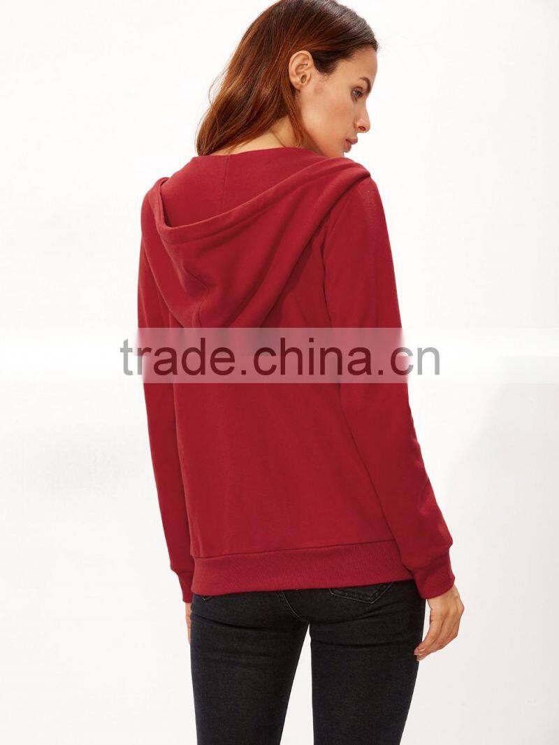Factory Wholesale Last Design Blank Comfortable Full Zip Women's Hoodies