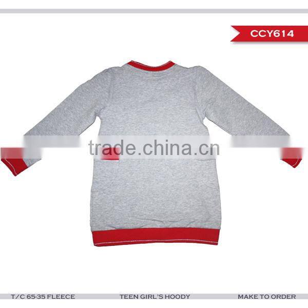 2015 Wholesale fall/winter T/C fleece boutique girl sweatshirt designs