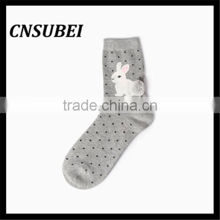 Shaoxing socks factory cute 3D cozy cartoon design young girl teen tube cartoon socks for wholesale