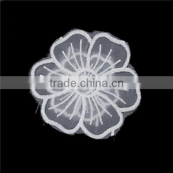 Polyester & Acrylic Patches DIY Scrapbooking Craft Flower White Custom Appliques