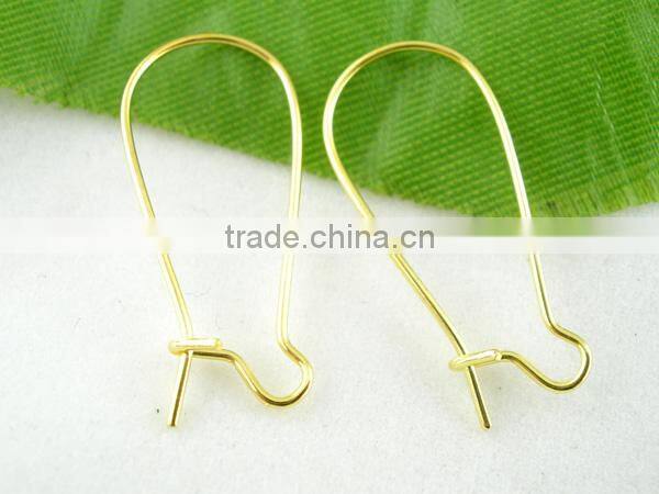 250PCs Gold Plated Ear Wires 24x11mm