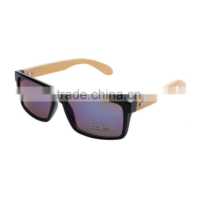 2017 Made In China Wholesale Blue Violet Natural PC & Bamboo Sunglasses For Men