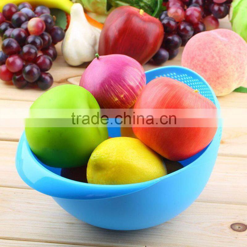 2017 New Practical Creative Fashion Plastic Wash Rice Colander Strainer Sieve Bright Kitchen Plastic Drain Vegatable Basket