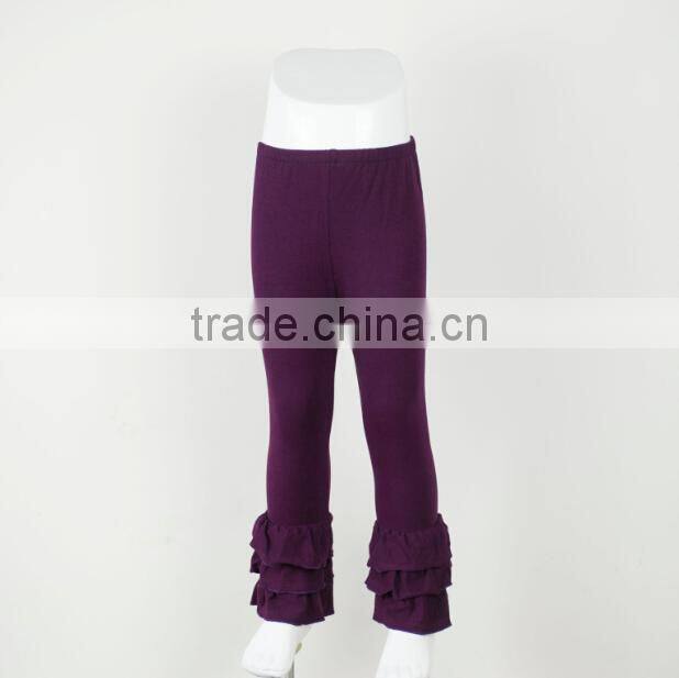 Wholesale Summer pants fashion style girls leggings Triple ruffle cotton pants baby ruffle pants for kids