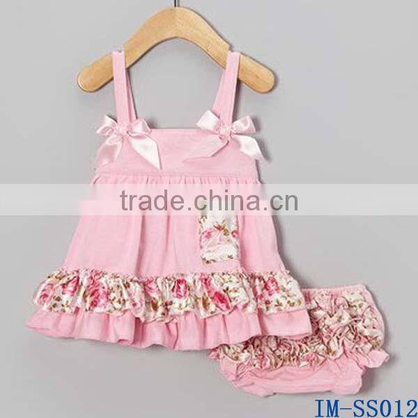 Yiwu Imee Wholesale Baby Girls 4th of July Cotton Clothing Sets with Ruffles IM-SS007